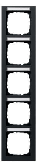GIRA 111509 Abdeckrahmen 5fach senkrecht BSF E2 Schwarz matt