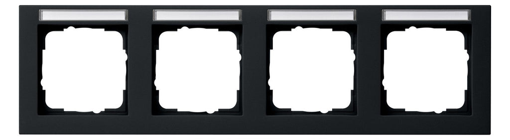 GIRA 109409 Abdeckrahmen 4fach waager. BSF E2 Schwarz matt