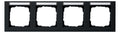 GIRA 109409 Abdeckrahmen 4fach waager. BSF E2 Schwarz matt