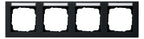GIRA 109409 Abdeckrahmen 4fach waager. BSF E2 Schwarz matt