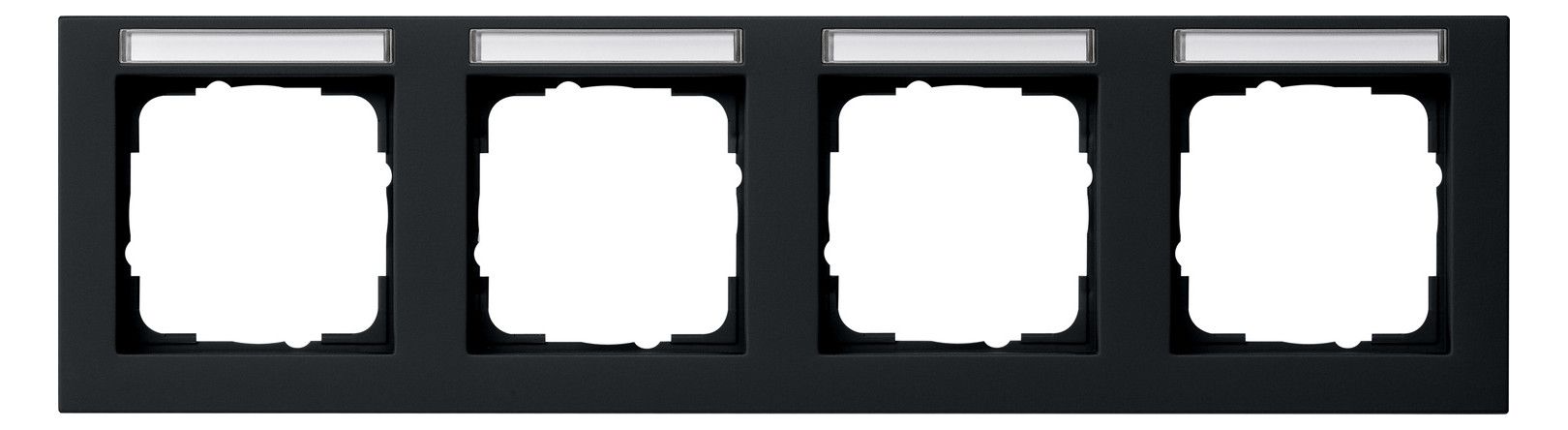 GIRA 109409 Abdeckrahmen 4fach waager. BSF E2 Schwarz matt
