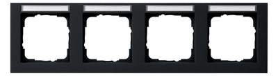 GIRA 109409 Abdeckrahmen 4fach waager. BSF E2 Schwarz matt