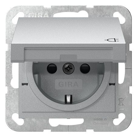 GIRA 441426 SCHUKO-Steckdose KD+Shutter System 55 Farbe Alu