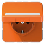 Jung CD1520BFNAKLO SCHUKO Steckdose Klappdeckel Schriftfeld bruchs. orange