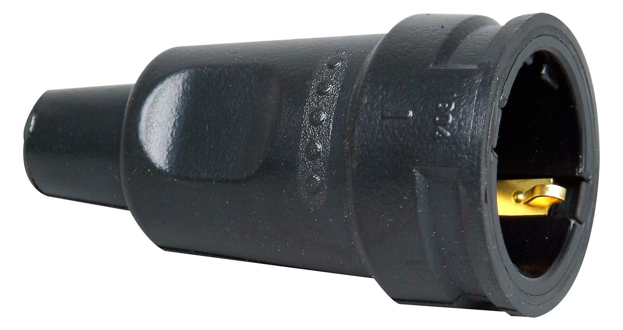 Kopp 180416004 Schuko GummiKuppl.großes Modell m.Knickschutztülle bruchfester