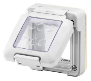 GEWISS GW27401 Abdeckrahmen System m.Membrandeckel 2M IP55 RAL7035