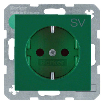 Berker 47238903 Steckdose SCHUKO S.1 grün glänzend SV