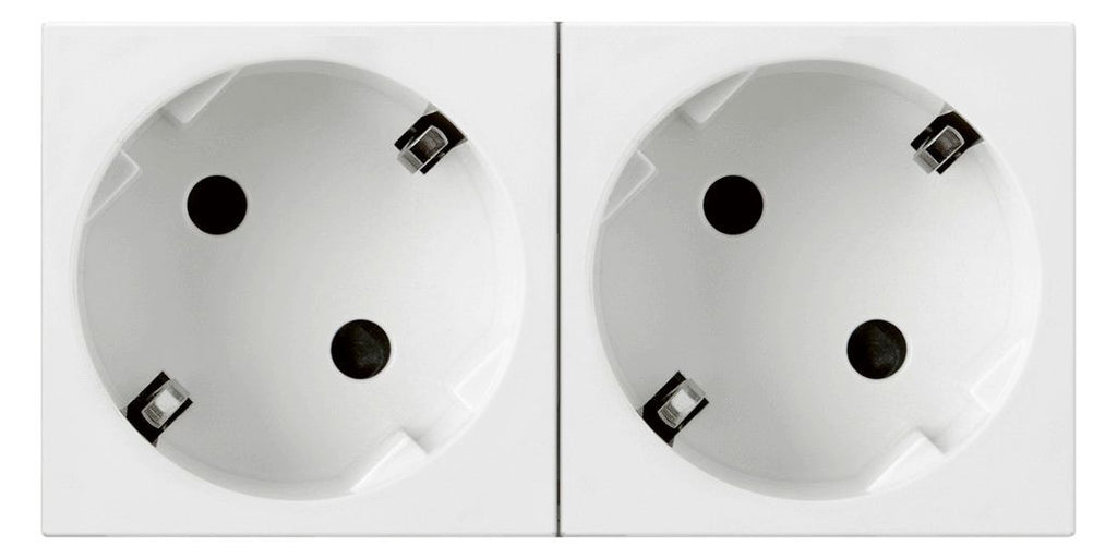 Legrand 077252 Schuko Steckdose 45° 2-fach 4-modulig Mosaic weiß