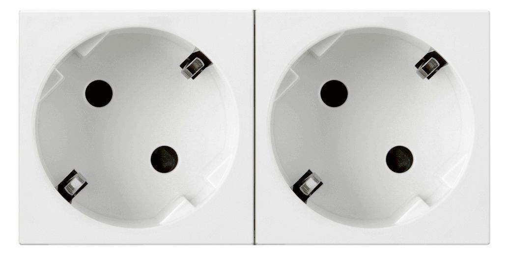 Legrand 077252 Schuko Steckdose 45° 2-fach 4-modulig Mosaic weiß