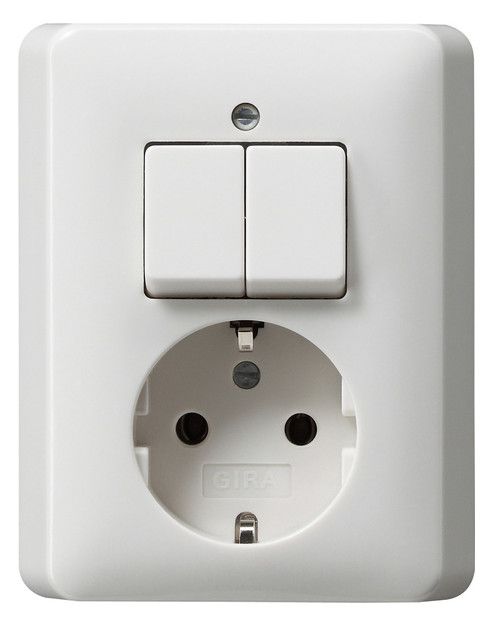 GIRA 017503 Kombi Serien/SCHUKO Vollplatte Standard 55 Reinweiß glänzend