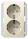 GIRA 273501 SCHUKO-Doppelsteckdose SH f.UP-Dose 1,5f System 55 Cremeweiß gl.