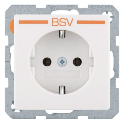 Berker 47436069 Steckdose SCHUKO Aufdruck BSV Q.x polarweiß samt
