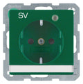 Berker 41106013 Steckdose SCHUKO+LED Kontroll B-feld+erh.BS Q.1/Q.3 grün samt