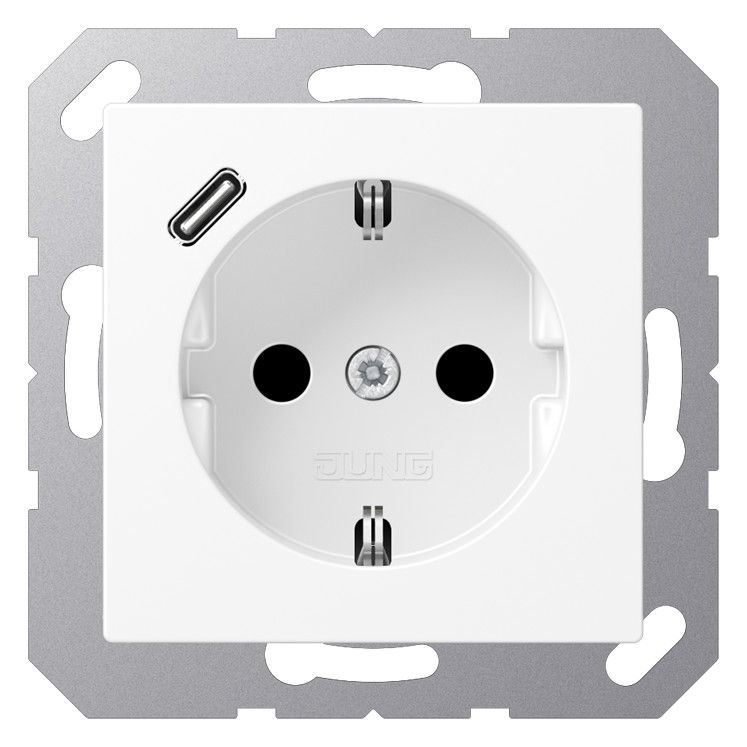 Jung A1520-18CWWM SCHUKOsteckdose m.USB Typ C