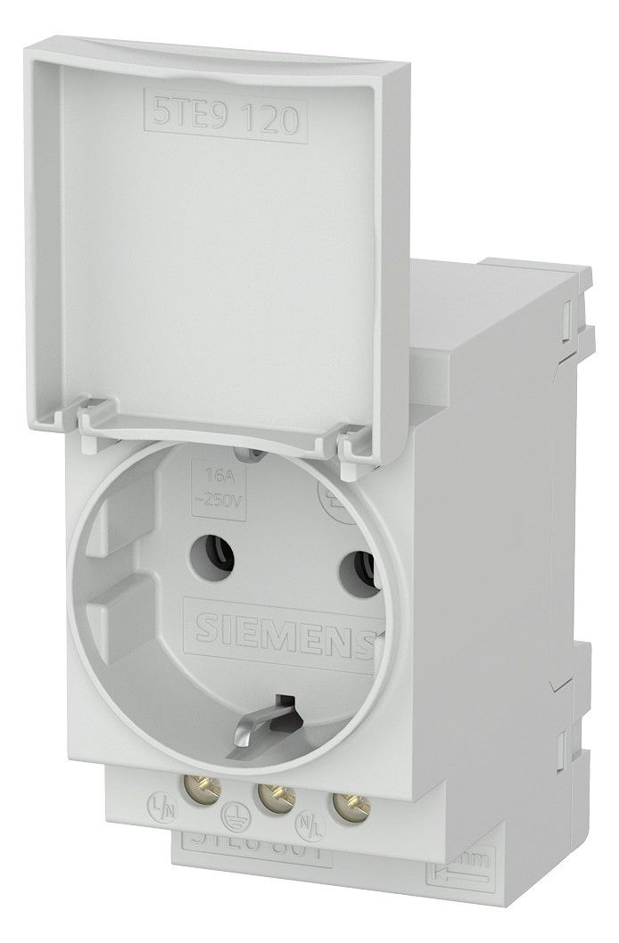 Siemens 5TE6801 SCHUKO Steckdose 16A m.Deckel DIN VDE0620 f.Verteilereinbau