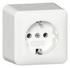 GIRA 444013 SCHUKO-Steckdose AP m.Montageplatte Reinweiß