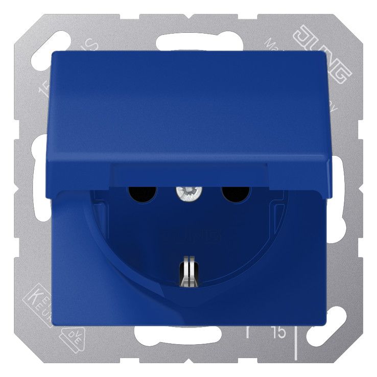 Jung AS1520BFKLBL SCHUKO® Steckdose m.Klappd.