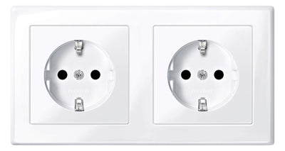 Mert MEG 2328-1425 SCHUKO-Doppel- Steckdose BRS StK aktivweiß gl.M-SMART