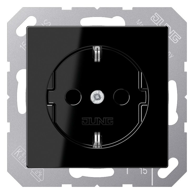 Jung A1520BFSW SCHUKO Steckdose bruchsicher Serie A schwarz