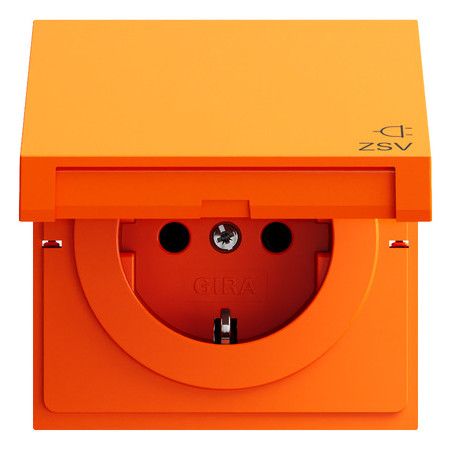 GIRA 4454709 SCHUKO-Steckdose KD ZSV Flächenschalter Orange