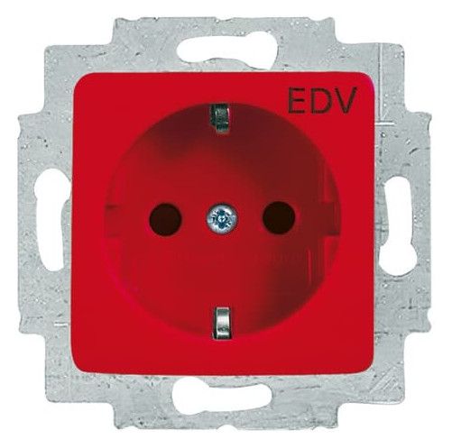 BJ 20 EUCQ/DV-217-101 SCHUKO Steckdosen-Einsatz rt RAL3020 SI/Reflex