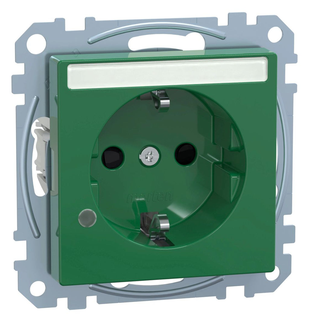 Mert MEG 2303-0304 SCHUKO-Steckdose BRS Sonder Ko.+Schriftf. StK SV grün Sys.M