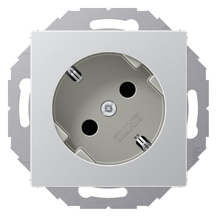 Jung A520-45KIAL SCHUKO Steckdose 45° erh.Berührungsschutz Serie A aluminium