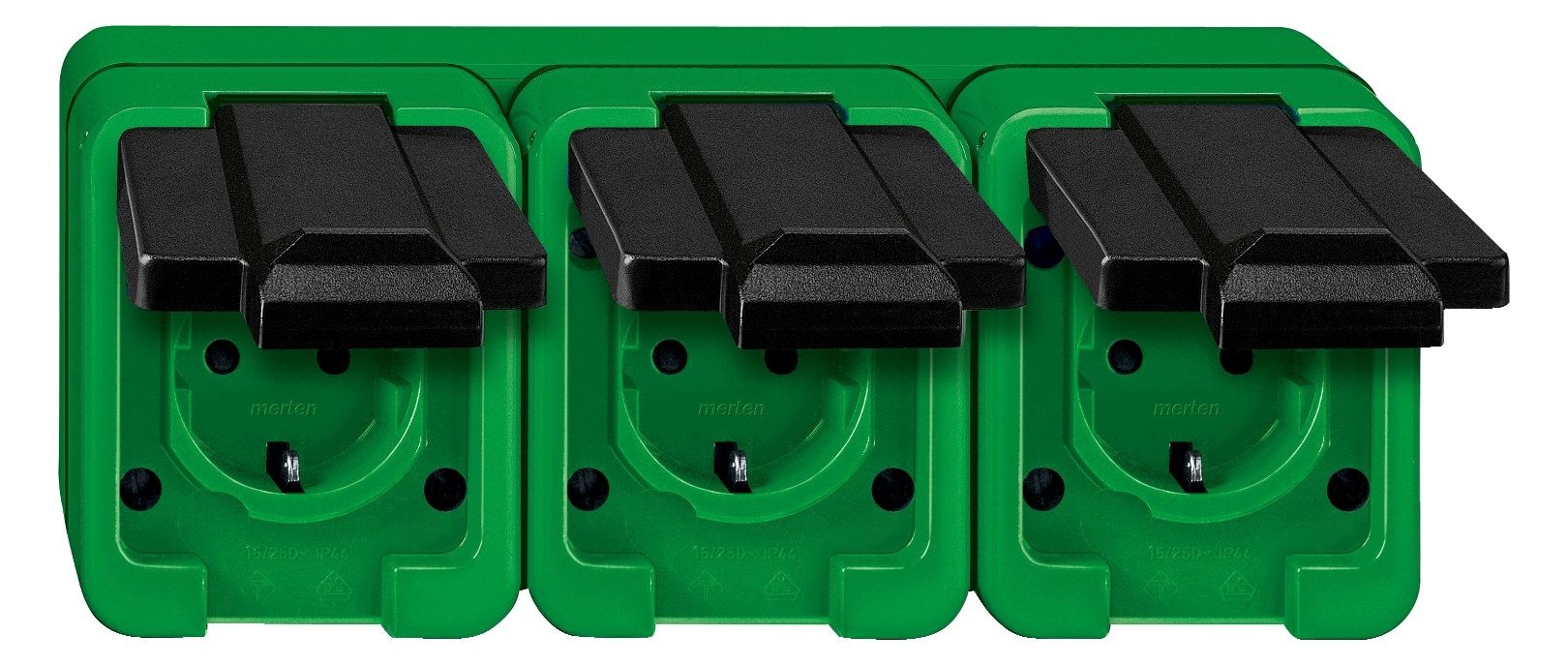 Mert 229377 SCHUKO-Dreifach Steckdose grün AGRAR