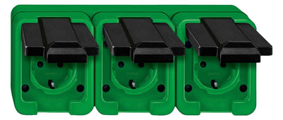 Mert 229377 SCHUKO-Dreifach Steckdose grün AGRAR