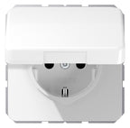 Jung CD1520BFKIKLWW SCHUKO Steckdose Klappd. erh.Ber.schutz bruchs. alpinw.