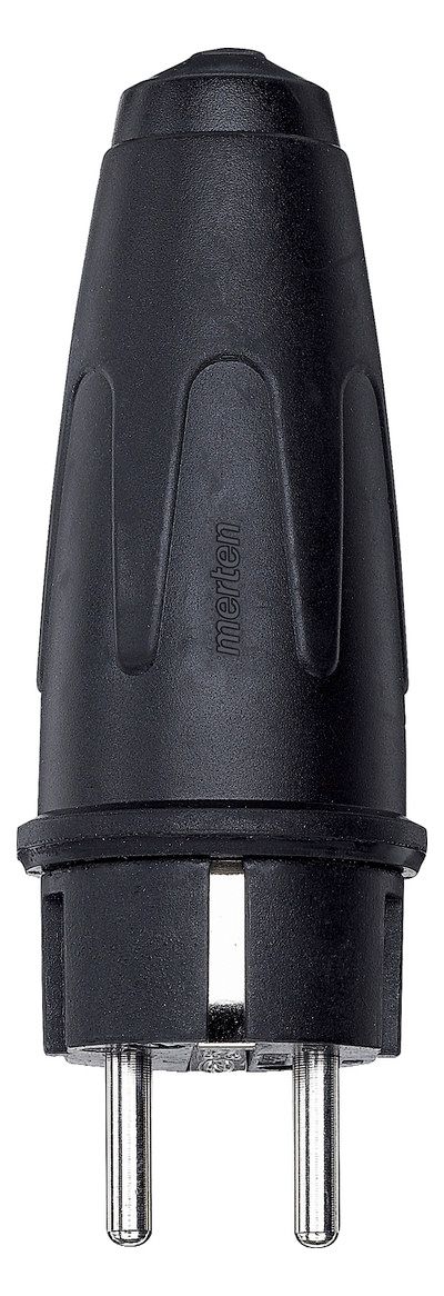 Mert 122051 Vollgummi-SCHUKO-Stecker schwarz