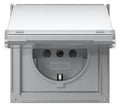 GIRA 441065 SCHUKO-Steckdose Klappdeckel+BSF TX_44 Farbe Alu