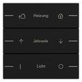 GIRA 5763005 Wippenset 3fach indiv. Tastsensor4 System 55 Schwarz matt(la)