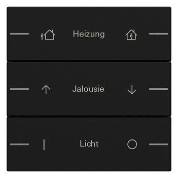 GIRA 5763005 Wippenset 3fach indiv. Tastsensor4 System 55 Schwarz matt(la)