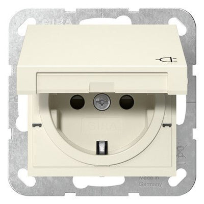 GIRA 475401 SCHUKO-Steckdose KD+Shutter SRK System 55 Cremeweiß glänzend