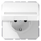 Jung CD1520NBFNAKLWW SCHUKO Steckdose Klappdeckel Schriftfeld bruchs. alpinw.