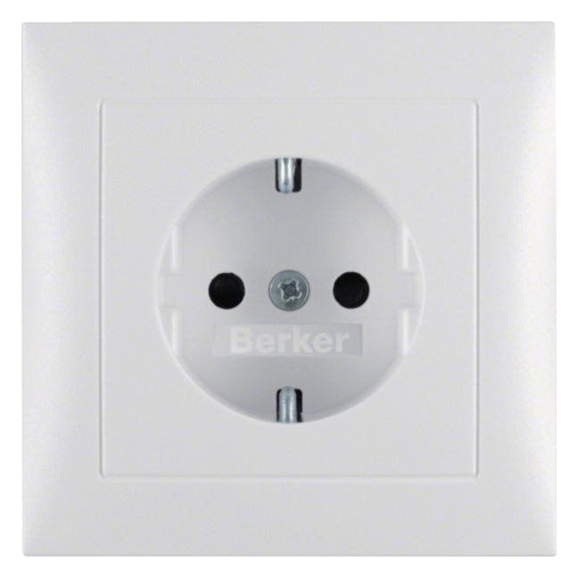 Berker 47229909 Steckdose SCHUKO m.Abdeckpl. u.erh.BS S.1 polarweiß matt