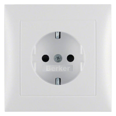 Berker 47229909 Steckdose SCHUKO m.Abdeckpl. u.erh.BS S.1 polarweiß matt