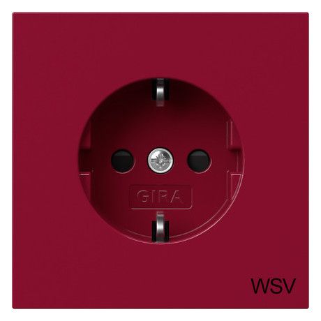 GIRA 4453708 SCHUKO-Steckdose SH WSV Flächenschalter Rot
