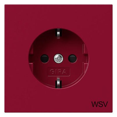 GIRA 4453708 SCHUKO-Steckdose SH WSV Flächenschalter Rot