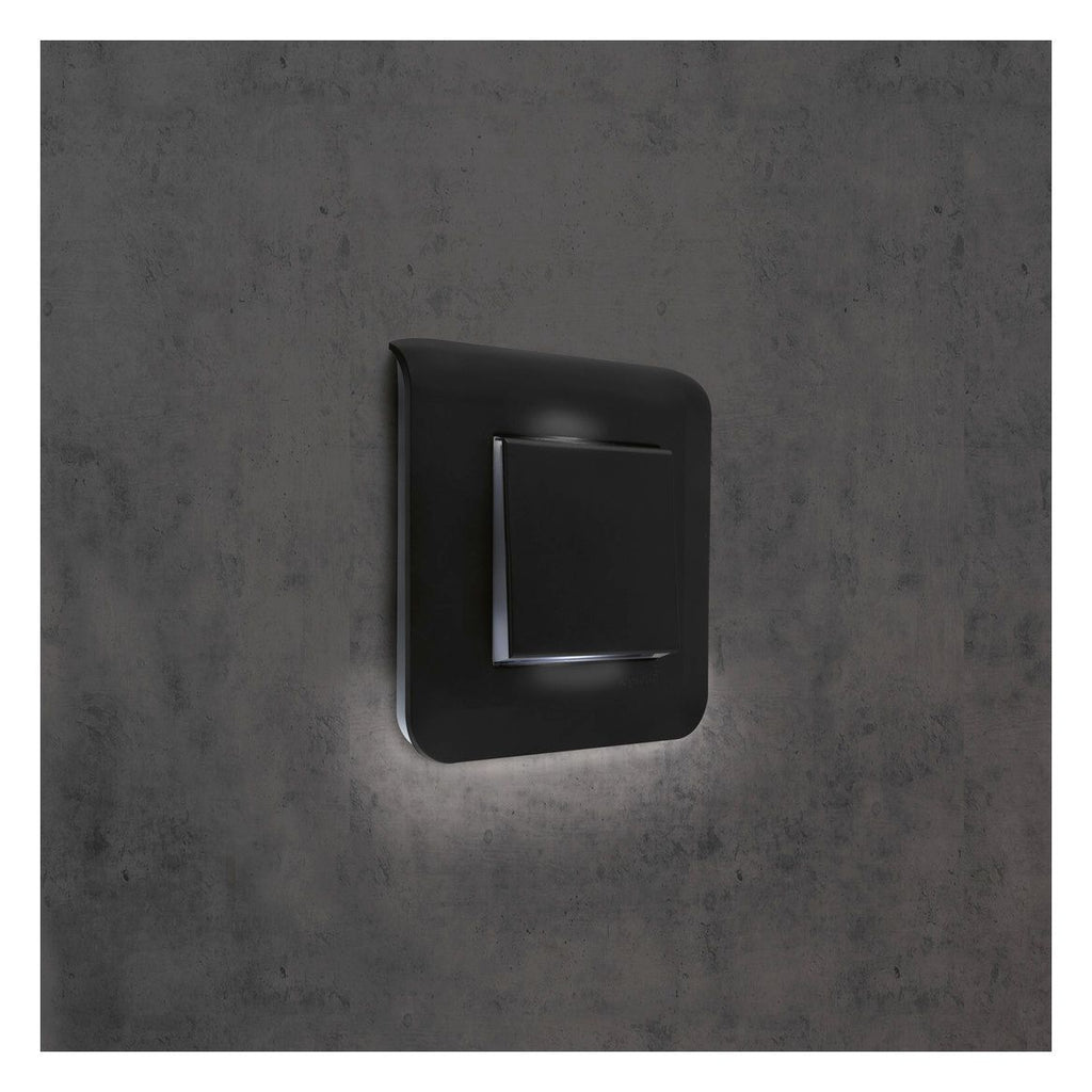 Legrand 079111L MSC Wechselschalter 10A (SL) 2-modulig beleuchtbar schwarz