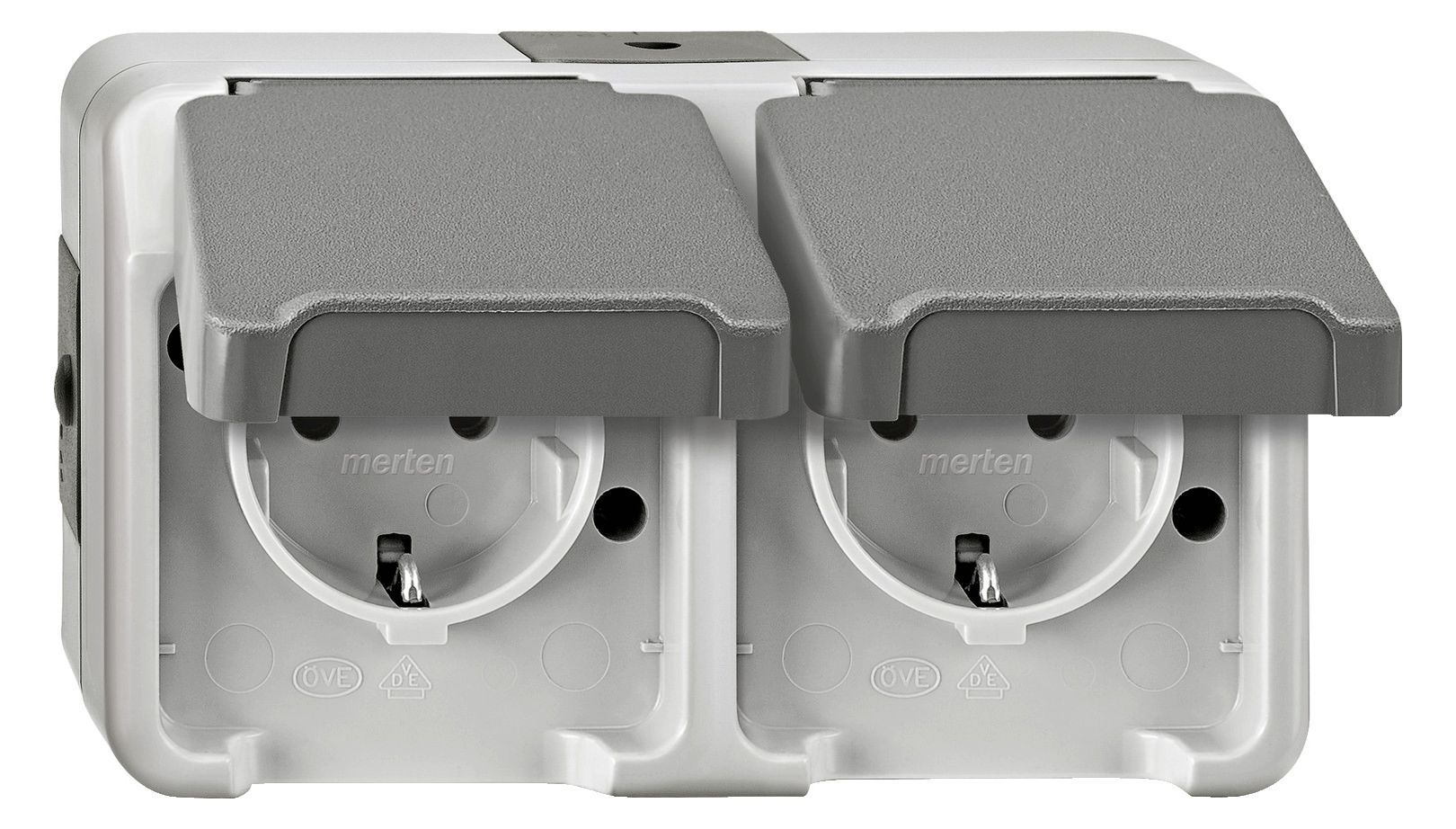 Mert MEG 2321-8029 SCHUKO-Doppel-Steck- Dose lgr waag. AQUASTAR
