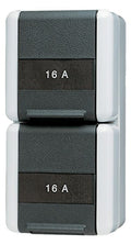 Jung 822KINAW AP/WG SCHUKO Steckdose 2f verdr. senkr. erh.Ber. Schriftf. WG800