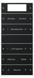 GIRA 2215005 Wippenset 5fach Plus (2+3) beschreib. System 55 Schwarz matt(lack.)