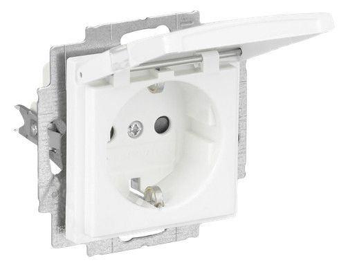 BJ 20 EUKNB-914 SCHUKO Steckdose Bs Klappd. beschriftbar alpinweiß balance