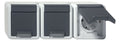 GIRA 478930 SCHUKO-Dreifachsteckdose waagerecht Klappdeckel WG AP IP44 Grau