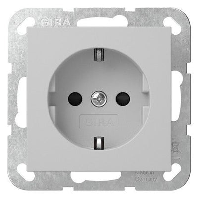 GIRA 4755015 SCHUKO-Steckdose m.Shutter o.Krallen System 55 Grau matt (lackiert)