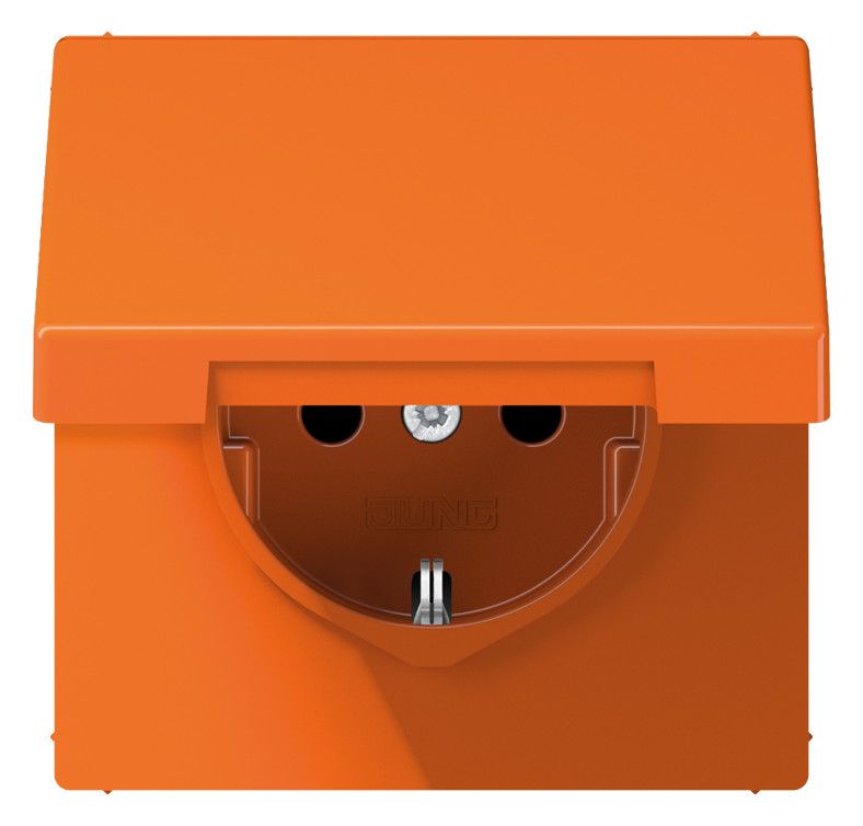 Jung LS1520BFKLO SCHUKO Steckdose m.Klappdeckel orange