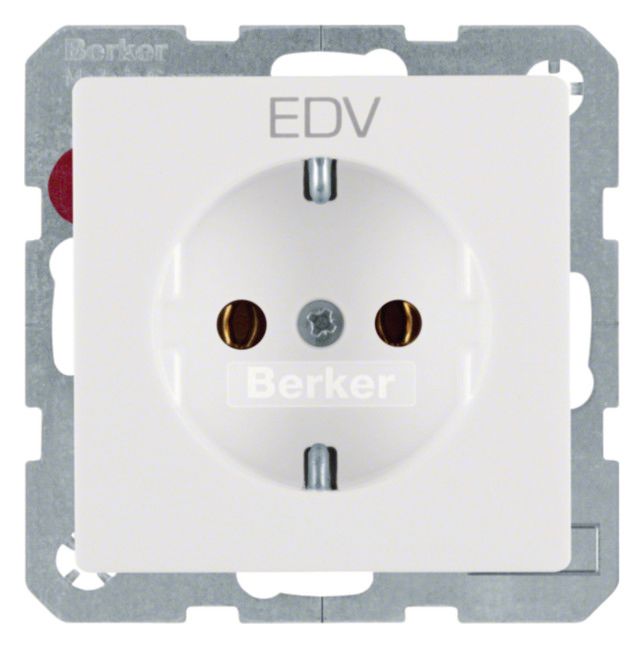 Berker 47436009 Steckdose SCHUKO m.Aufdruck Q.1/Q.3 polarweiß samt