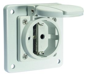 Bals 71109 Schuko-Anbausteckdose gerade QC 16A 3p IP54 grau ortsfest